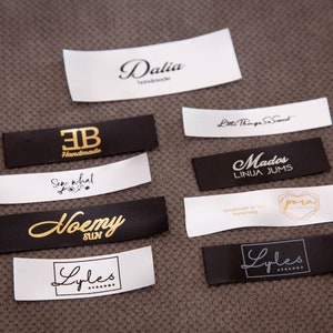 100 x Satin custom sewing labels. Beautiful knitting labels, product tags. Satin labels. image 2