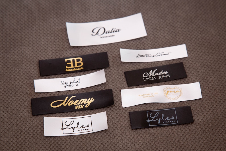 100 x Satin custom sewing labels. Beautiful knitting labels, product tags. Satin labels. image 2