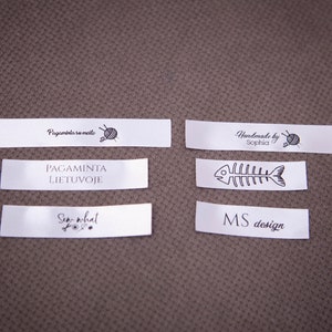 100 x Satin custom sewing labels. Beautiful knitting labels, product tags. Satin labels. image 8