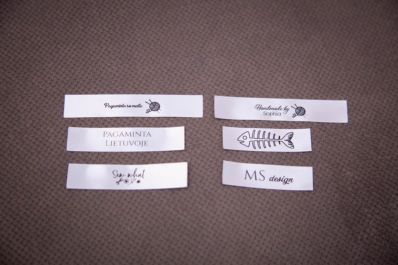 100 x Satin custom sewing labels. Beautiful knitting labels, product tags. Satin labels. image 8