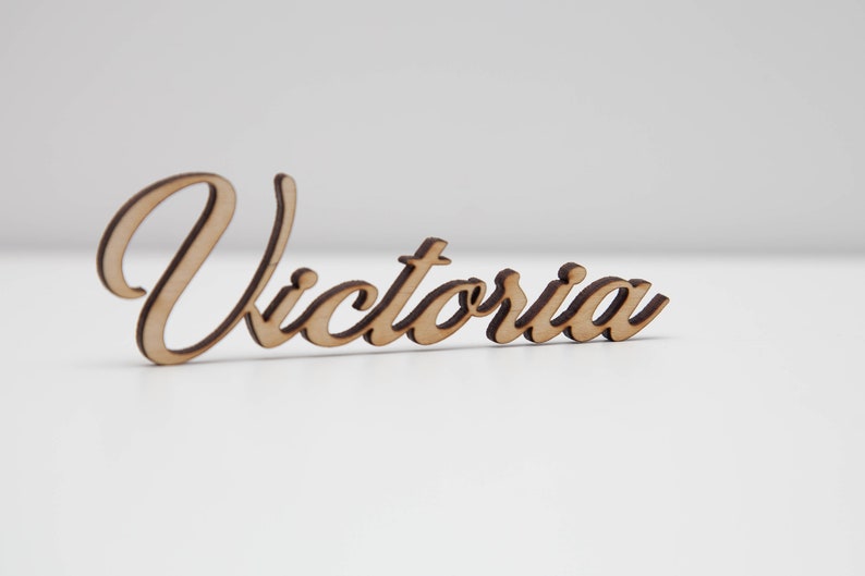 Party place card, laser cut names. Wedding place names, table name cards. Wood place card image 3