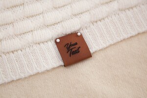 10 étiquettes Personnalisées En Cuir Véritable – Avec Rivets Métal, Pour Tricot, Crochet, 20x63,5 Mm