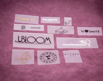 100pc Custom Silicone Sewing Labels: Waterproof TPU Fabric Tags