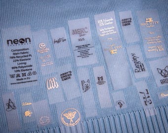 100pc Silicone TPU tags, waterproof, fabric silicone labels, Sewing labels, Fabric labels, Custom fabric tags, Label for handmade item,