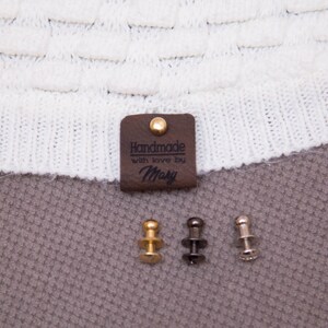 Faux leather product tags, beautiful knitting labels. image 7
