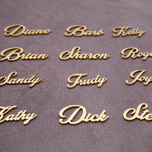 Custom Wood Place Cards: Laser Cut Wedding Table Names
