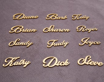 Custom Wood Place Cards: Laser Cut Wedding Table Names