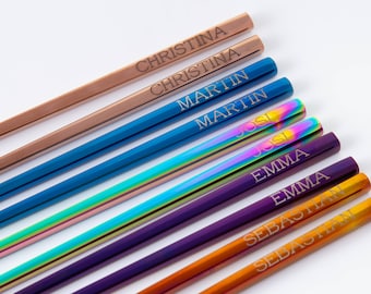 Personalized Engraved Stainless Steel Chopsticks: Custom Text