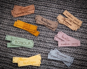 Personalisierte Vegan Leder Nähetiketten: Benutzerdefinierte Stricketiketten