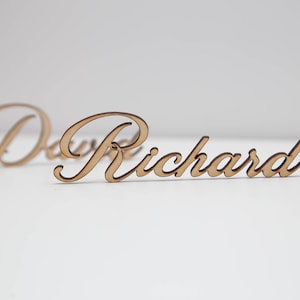 Party place card, laser cut names. Wedding place names, table name cards. Wood place card image 4