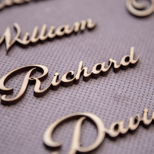 Beautiful Wedding place card, laser cut names. Wedding place names, table name cards. Wood place card image 5