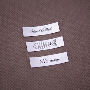 100 x Satin custom sewing labels. Beautiful knitting labels, product tags. Satin labels. image 10