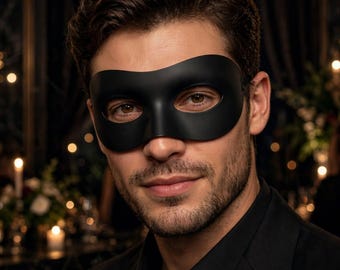 Domino Mask 3D Printed - White and Black Masquerade Mask - Minimalist Eye Mask - Halloween Costume Mask - Superhero Cosplay Mask Unisex BDSM