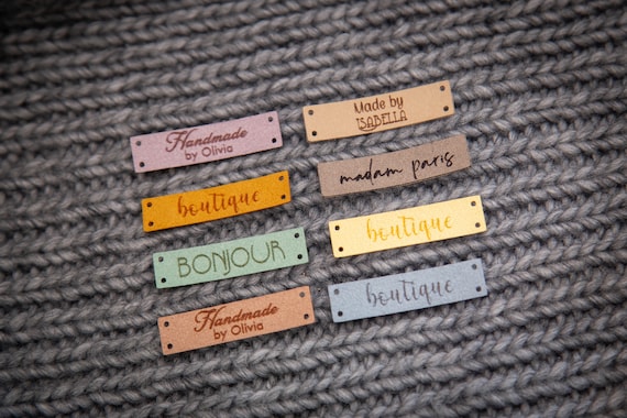 Custom Vegan Leather Sewing Labels: Personalized Knitting Product Tags