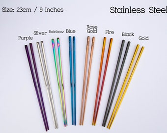 Personalized Stainless Steel Chopsticks - Engraved chopsticks - Custom Chopsticks