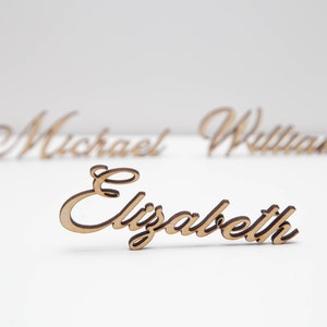 Party place card, laser cut names. Wedding place names, table name cards. Wood place card image 8