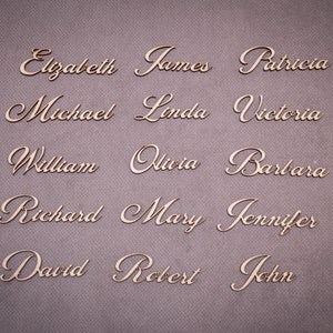 Beautiful Wedding place card, laser cut names. Wedding place names, table name cards. Wood place card image 3