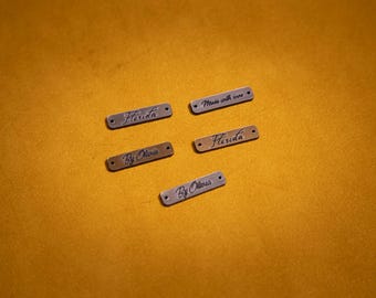 Produktanhänger mit Silber- und Goldbeschichtung, Stricketiketten, Nähanhänger