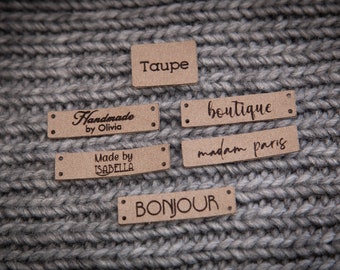 Custom Vegan Leather Sewing Labels: Personalized Knitting Product Tags