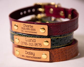 Personalisiertes Hundehalsband, Hundehalsband aus Leder, Personalisiertes Hundehalsband, Hundehalsband mit Gravur, Hundehalsband mit Namensschild