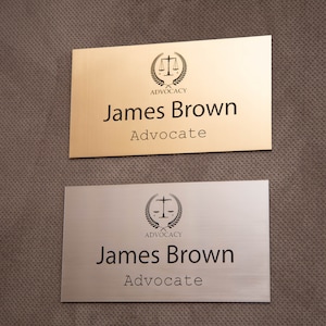 Custom door plaque, Business Emblem. Golden sign, custom Laser Engraved Acrylic Sign With Your Name and Your logo.