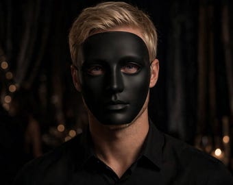 White or black Minimalist Face Mask, 3D Printed Masquerade and Cosplay Mask, BDSM, Kink