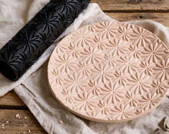 Pottery Texture Roller for Clay, Ceramic Clay Stamp Roller, Polymer Clay Embossing Tool, Ceramic Texture Tool, Clay Pattern Roller