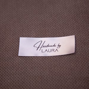 100 x Satin custom sewing labels. Beautiful knitting labels, product tags. Satin labels. image 7