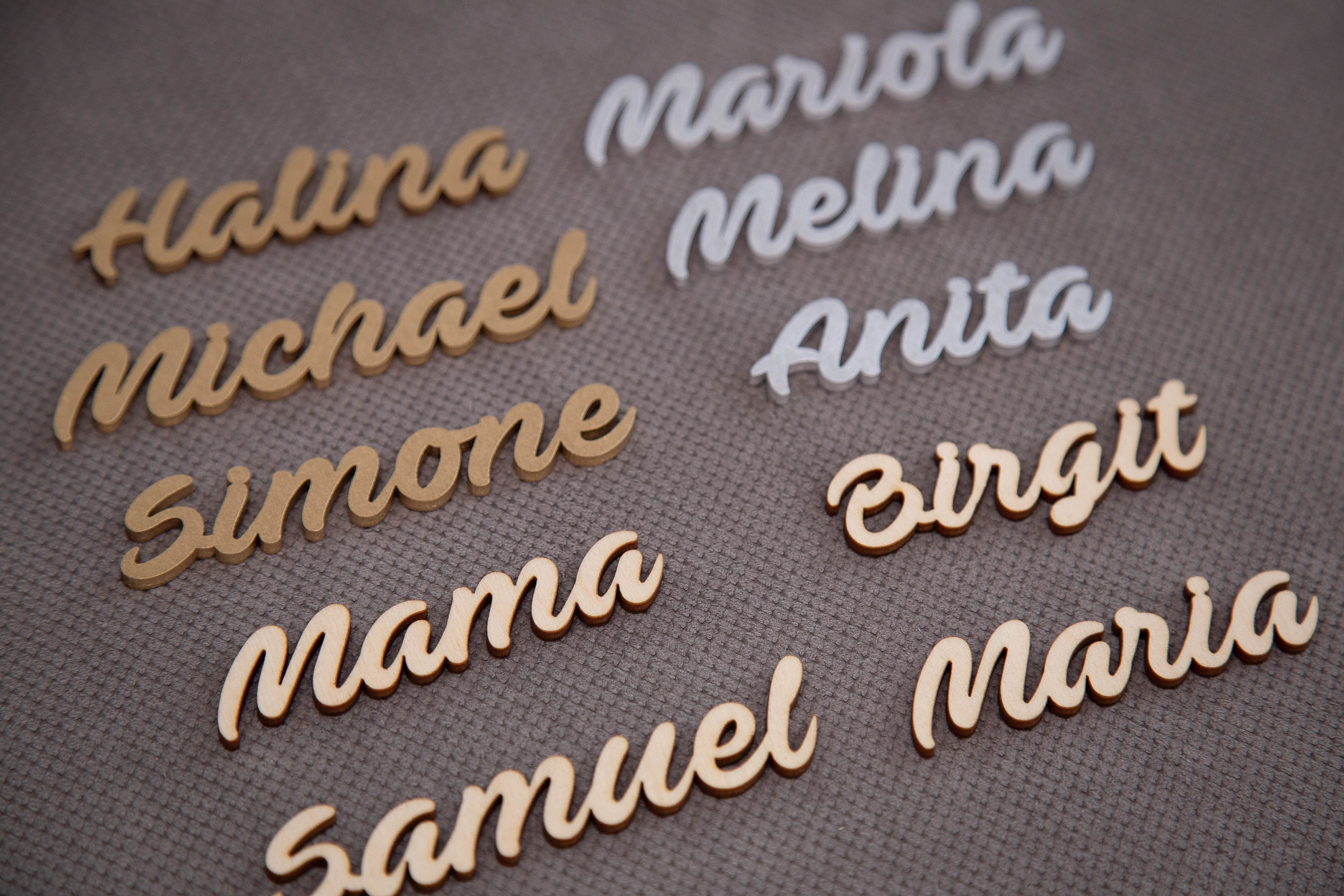 Wedding Place Card, Laser Cut Names. Wedding Place Names