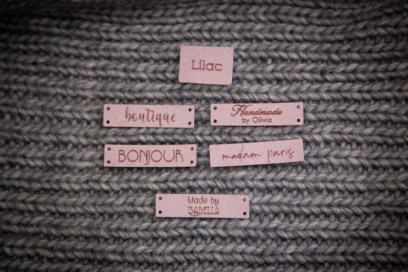 Custom Vegan Leather Sewing Labels: Personalized Knitting Product Tags ...