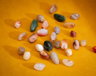 Natural stone beads vintage size 1cm - 2cm - 28 pieces set