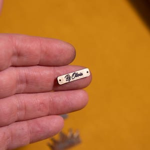 Engraved Metal Knitting Labels: Silver & Gold Sewing Tags