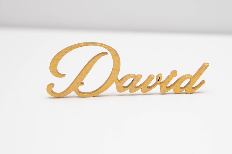 Party place card, laser cut names. Wedding place names, table name cards. Wood place card image 9