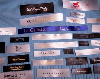 Individuelle Satin-Nähetiketten: Personalisierte Stricketiketten