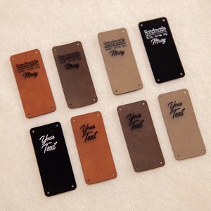 Personalized Faux Leather Labels: Vegan Knitting Tags