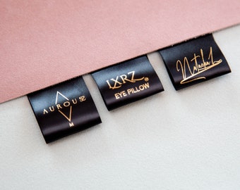 200 Custom Satin Fold Over Labels: Personalized Clothing Brand Tags
