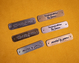 Produktanhänger mit Silber- und Goldbeschichtung, Stricketiketten, Nähanhänger