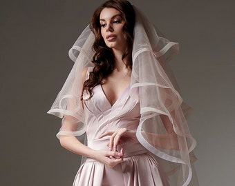 Blush rosa Schleier, Hochzeitsschleier, Hochzeitsschleier, Hochzeitsschleier, Hochzeitsschleier, Rosshaar Schleier, Walzer Schleier, Blush rosa Schleier