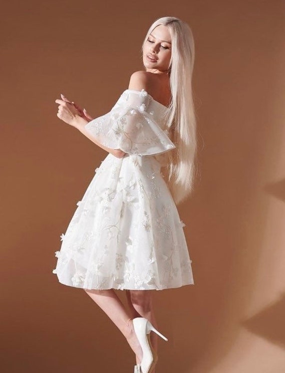 Wedding Reception White Wedding Rehearsal Dinner Dress Minimalist - Main Image