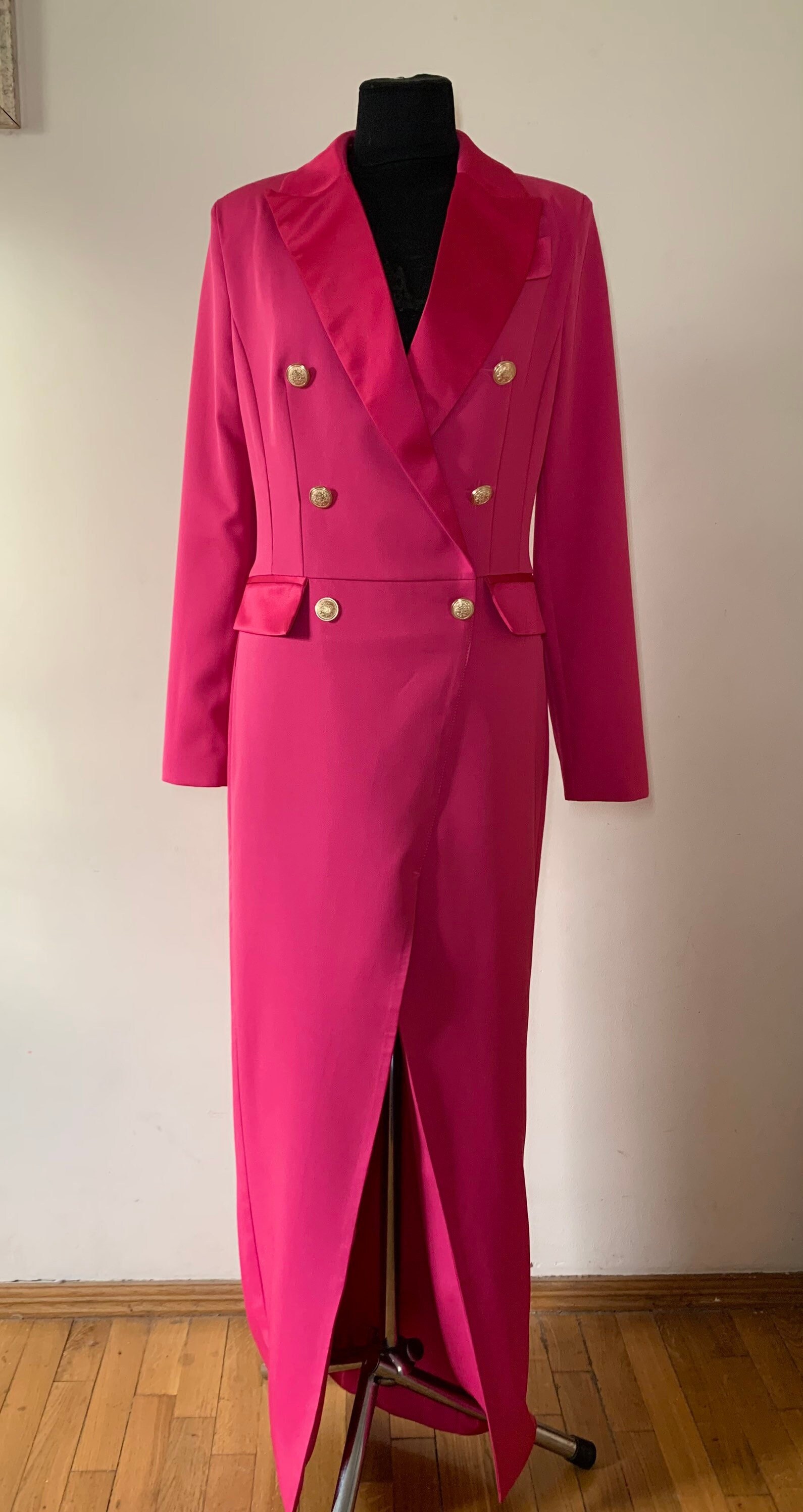 Hot pink shop dress coat