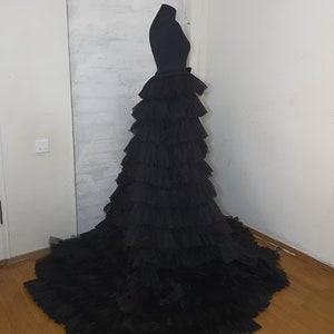 Black overskirt, overskirt, bridal skirt, detachable bridal skirt, detachable tulle skirt, detachable train for wedding dress