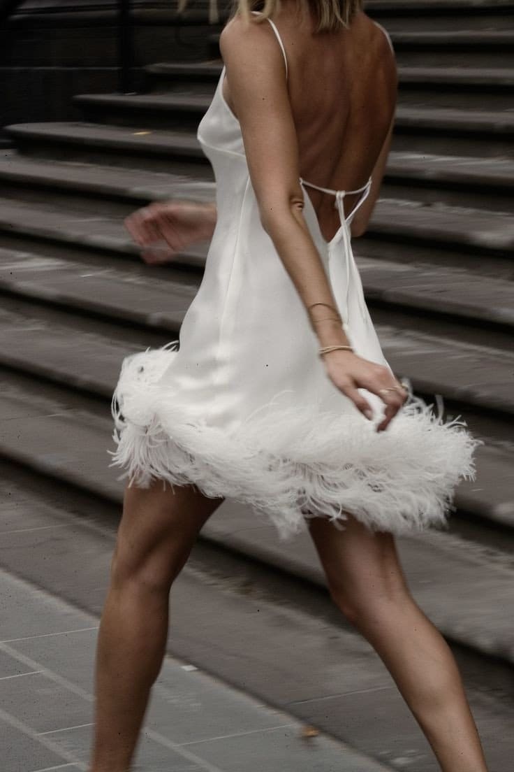 Fête Feather Mini Dress  Plus Size Short Sleeves Special Occasion Custom  Formalwear