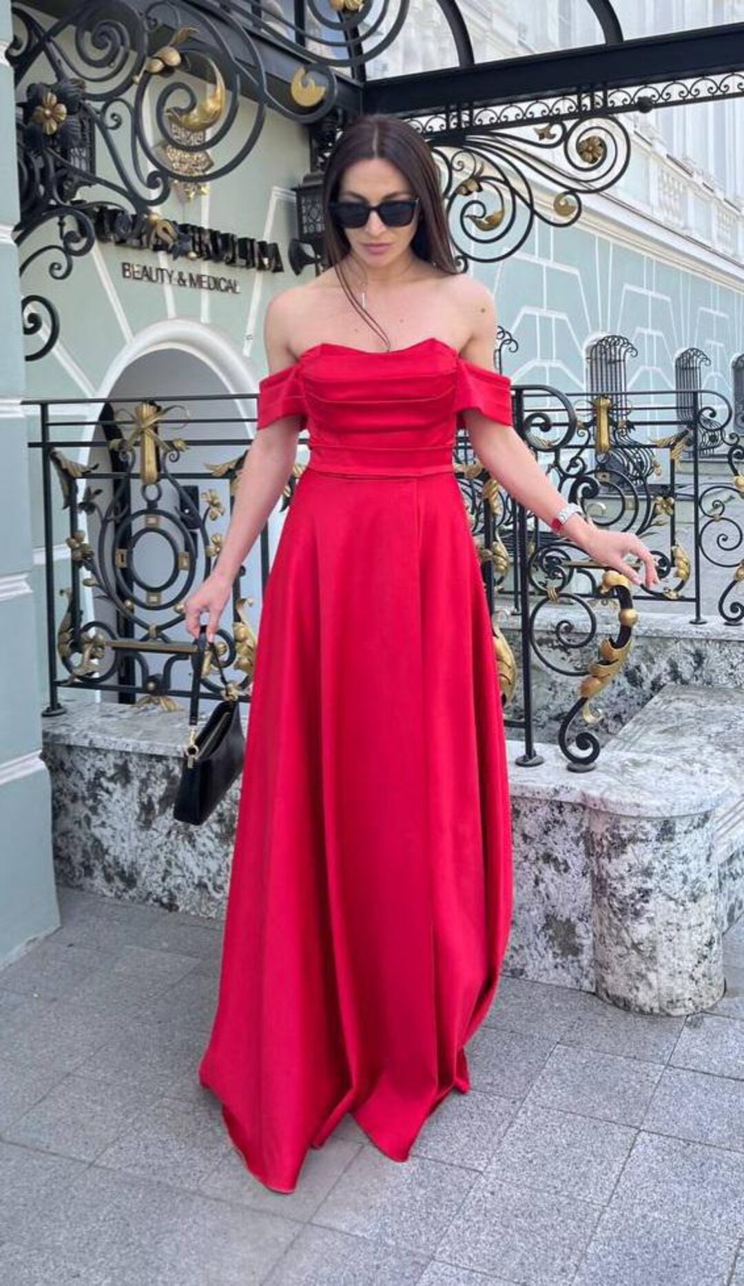 red and black silk dress Silky Soft Velvet Floral Maxi Dress  Black and Red M / Black and Red