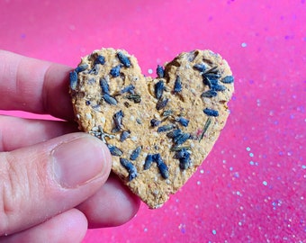 Lavender hearts - treats for rabbits, guinea pigs, rats and mice