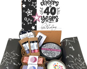 40th Birthday Gift Box: Handcrafted Vegan Spa Set