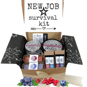 New Job Survival Kit: Vegan Soap, Soy Candle & Lip Balm Gift Box