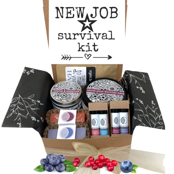 New Job Survival Kit | New Job Gift for Her | Congratulations New Job | Congratulations Gift | Congrats New Job | New Employee Gift Box