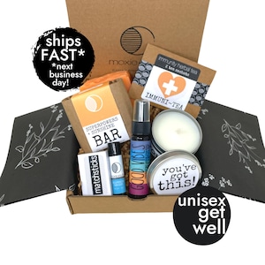 Surgery Recovery Gift Box: Vegan Soap, Herbal Tea, Soy Candle