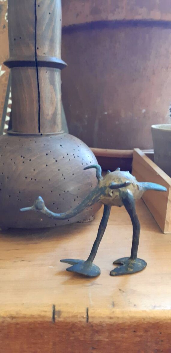 Belle Statuette d'une Autruche en Cuivre, Vintage