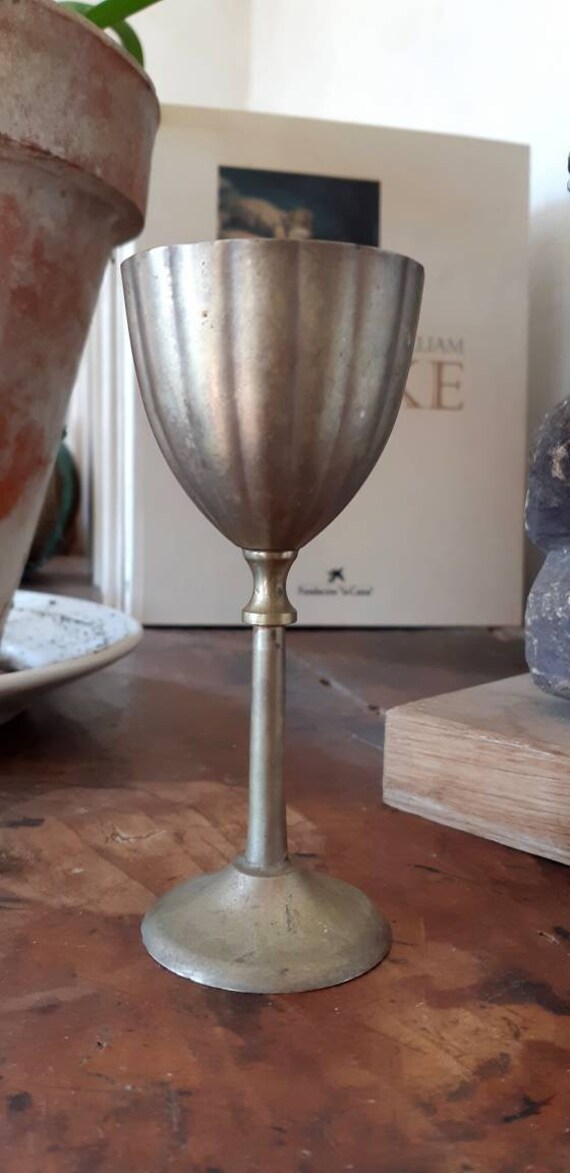 Verre à Pied en Métal Vintage Français